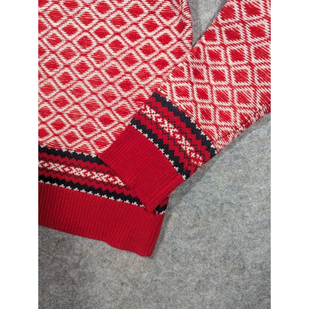 Joe Fresh Women's Red Knit Christmas Holiday Sweater Black White Size Med - Picture 3 of 8